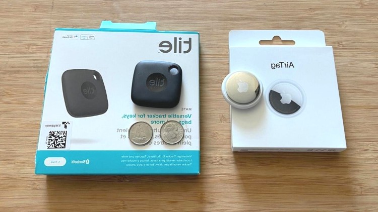 Apple AirTag and Tile Mate luggage trackers