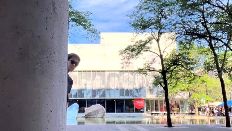 Testing luggage trackers in a busy area