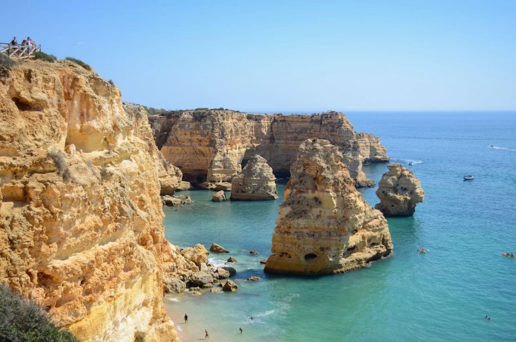 Clifftop view over Praia da Marinha, Algarve