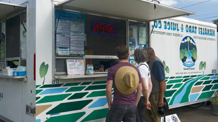 Local lunch from a Kauai food truck