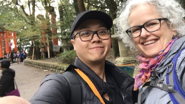 Traveler I met on the way to Fushimi in Japan