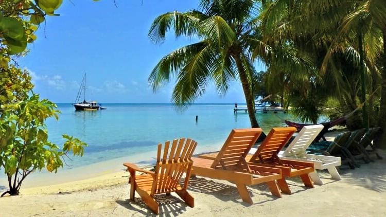 Beachside chairs in Hopkins, Belize